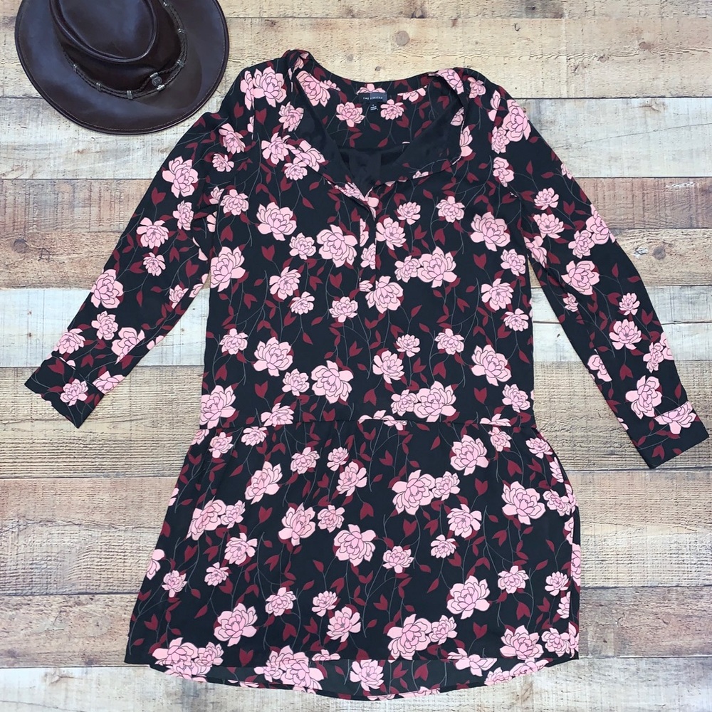The limited | Long Sleeve Floral Print Mini Dress